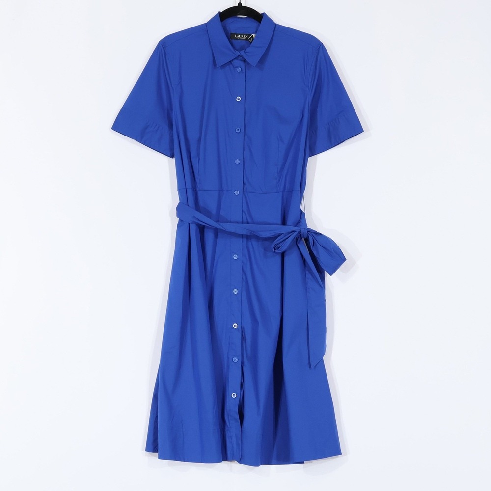LRL Ralph Lauren Shirtdress Womens 6P Blue Classic Preppy Professional $155 NWT
